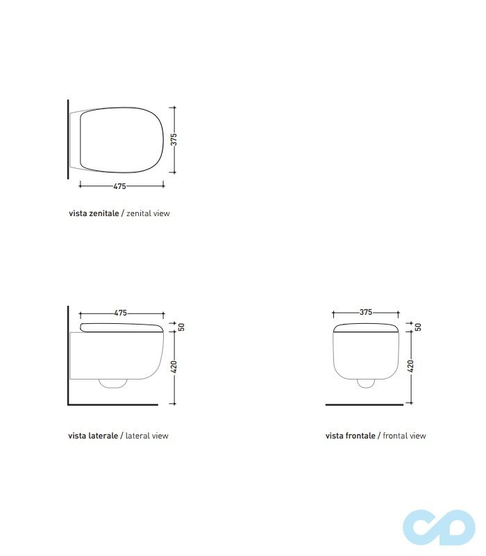 чертеж Крышка + сиденье для унитаза Flaminia Bonola BNCW03 soft-closing