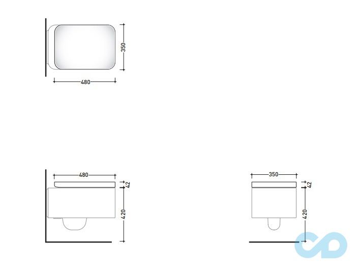 чертеж Крышка + сиденье для унитаза Flaminia Nile NLCW03 soft-closing