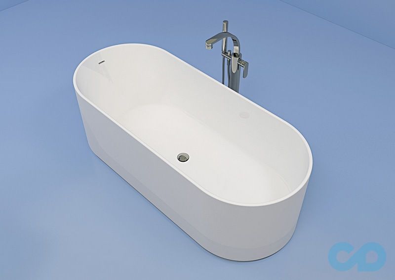 фото ванна окремостояча з штучного каменю flaminia oval ov170 170х70 см