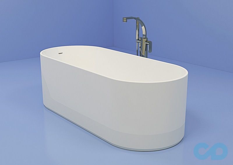 дизайн ванна окремостояча з штучного каменю flaminia oval ov170 170х70 см