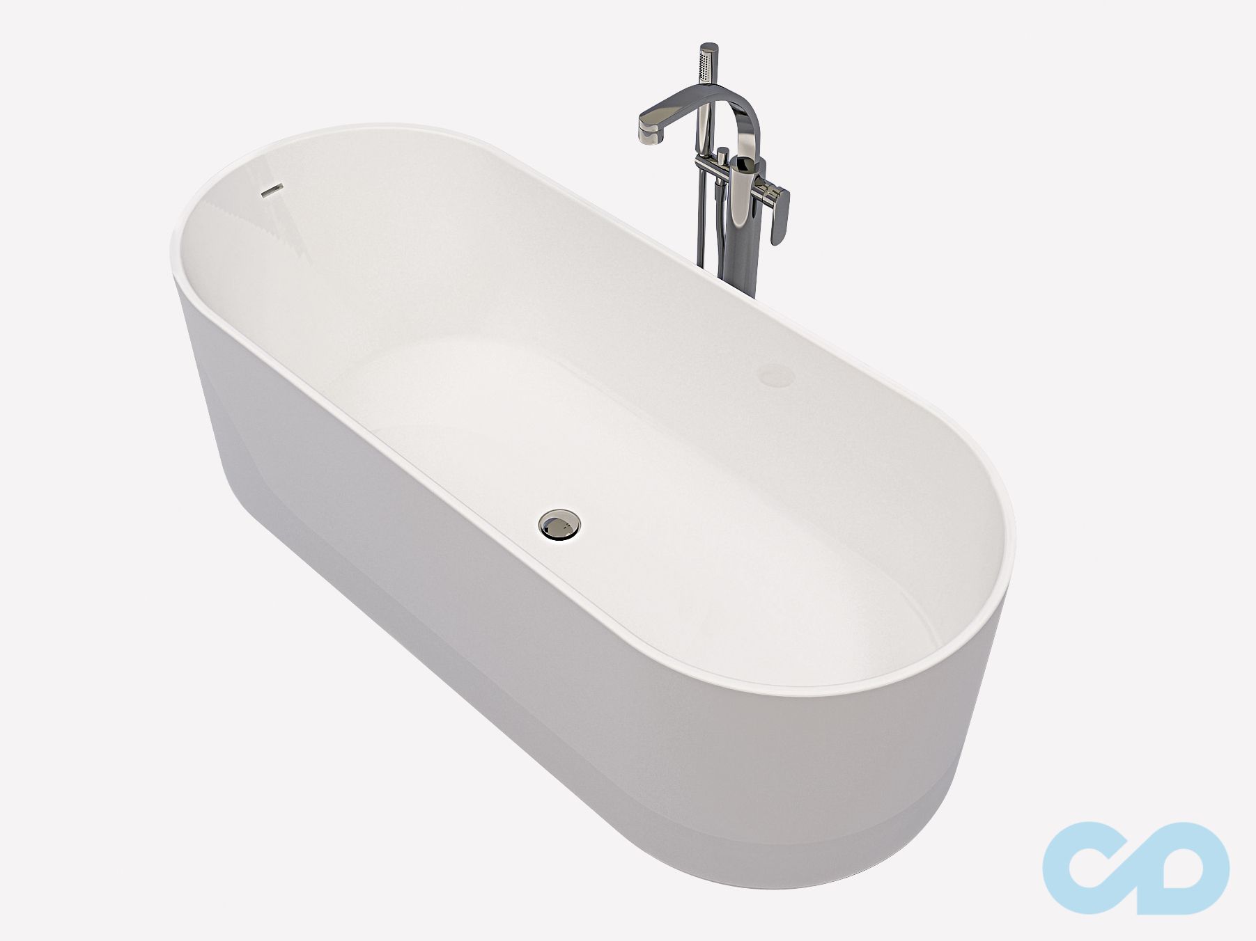 характеристики ванна окремостояча з штучного каменю flaminia oval ov170 170х70 см