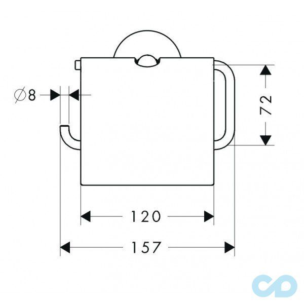 техническая схема Держатель туалетной бумаги Hansgrohe Logis 40523000