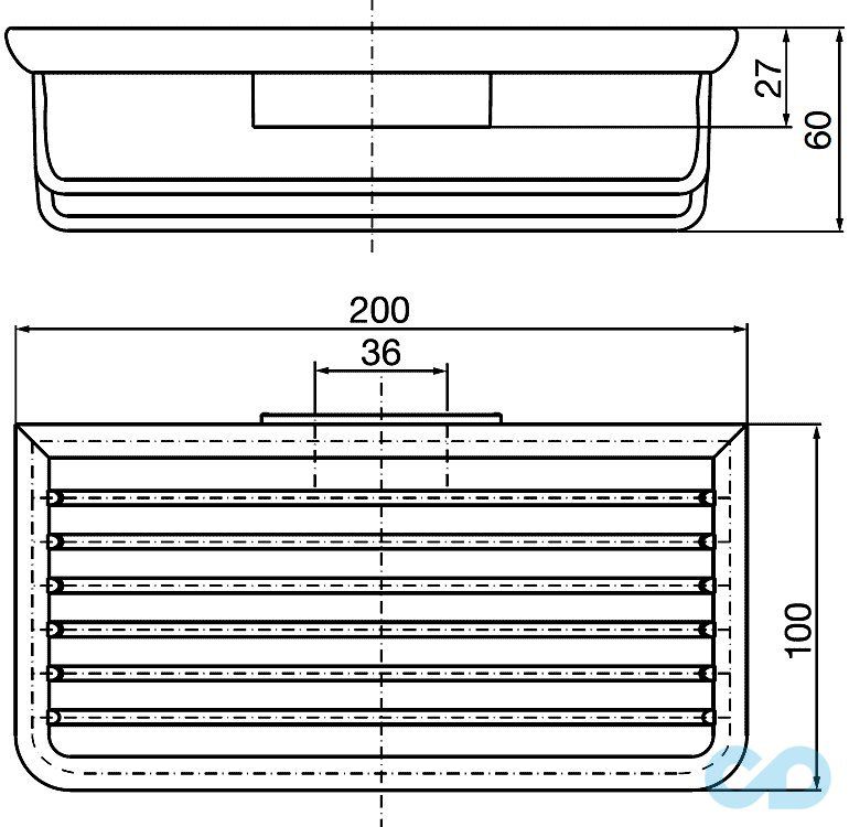 чертеж Мыльница-сетка Emco System 2 20 см 3545 001 04