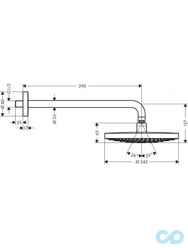 Душова система Hansgrohe Select 15743002 технічна схема 3