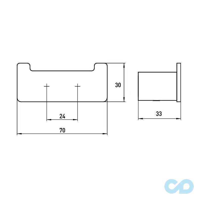 чертеж Крючок для полотенец Emco Loft Black 0575 133 02