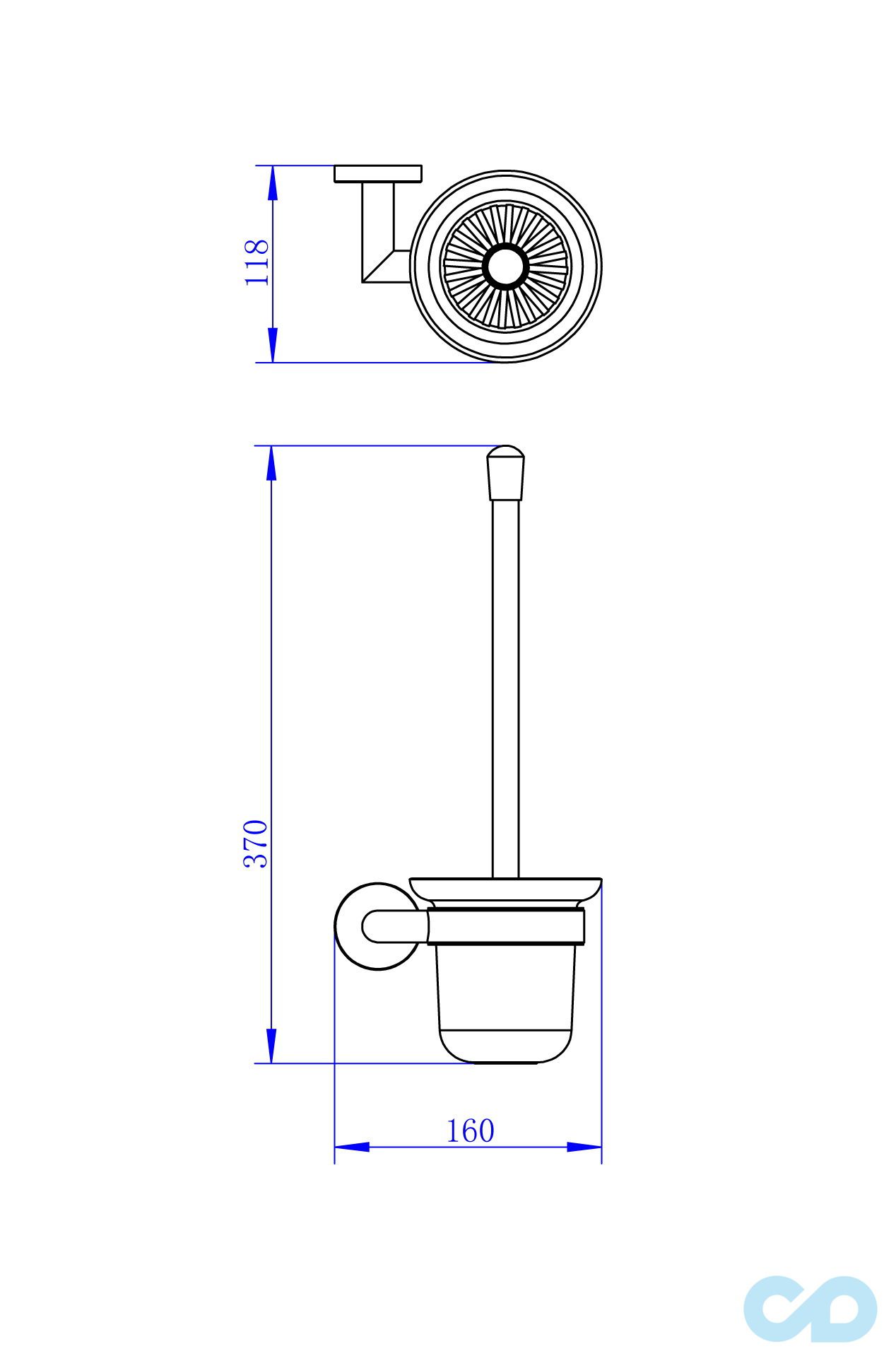 чертеж Туалетный ершик настенный Imprese Hranice 150100