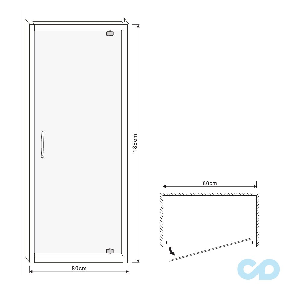 чертеж Душевые двери Eger 599-150-80