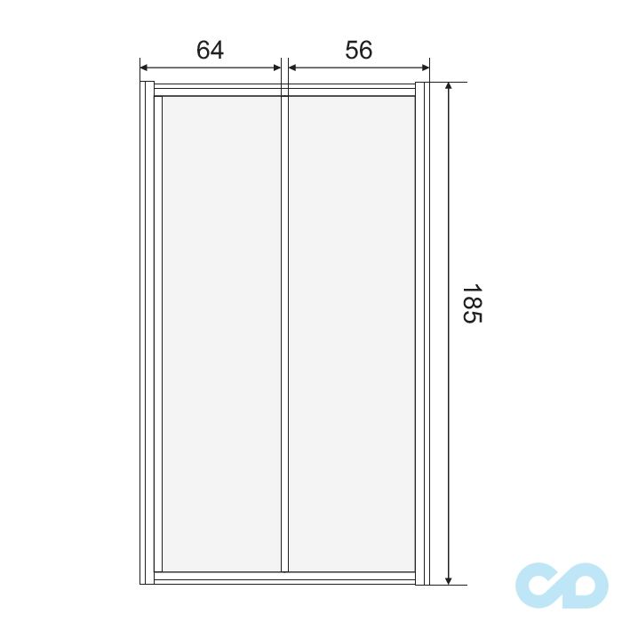 чертеж Душевые двери Eger 120 см 599-153