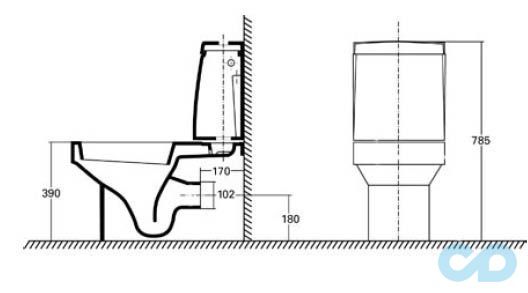 техническая схема Унитаз-компакт Kolo Quattro K63200