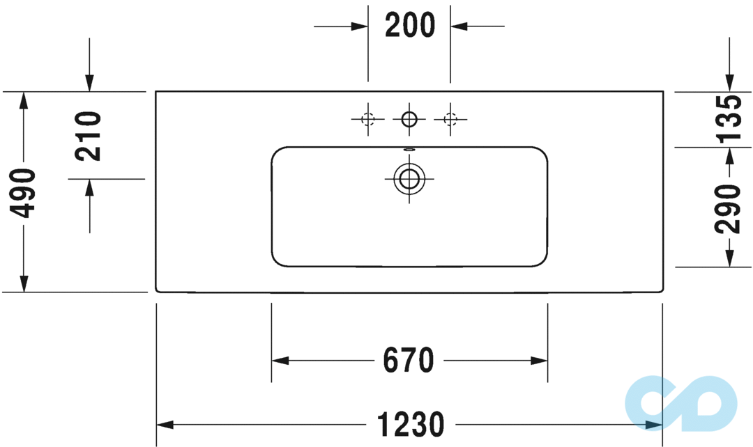 техническая схема Тумба подвесная Duravit XSquare XS4174