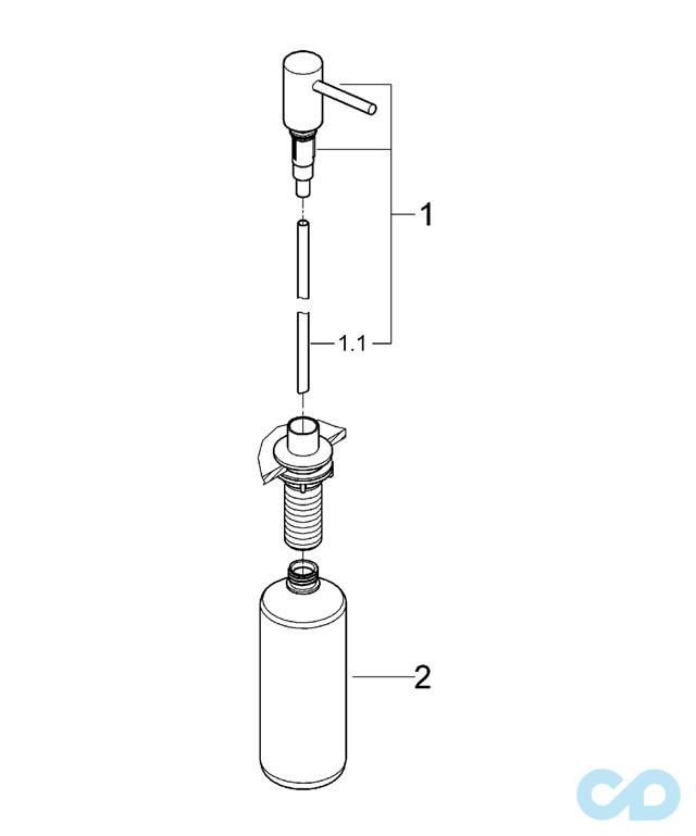 техническая схема Дозатор жидкого мыла Grohe Cosmopolitan 40535DC0