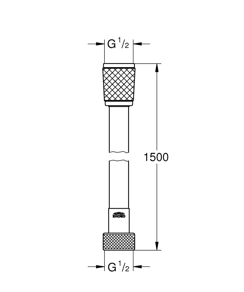 креслення Душовий шланг Grohe Rotaflex 1.5 м 28409001