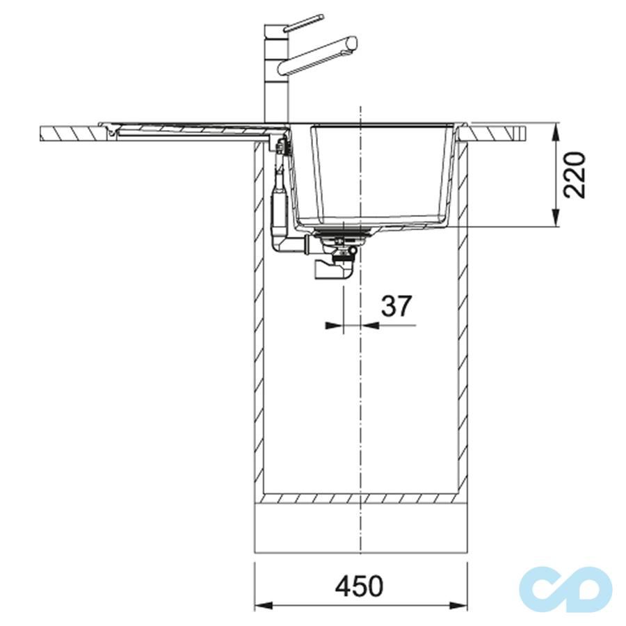 чертеж Кухонная мойка Franke UBG 611-78 XL 114.0574.941