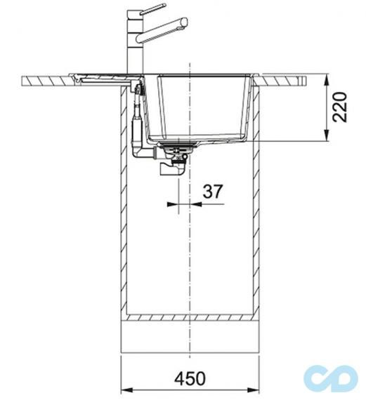 техническая схема Кухонная мойка Franke UBG 611-62 114.0574.949