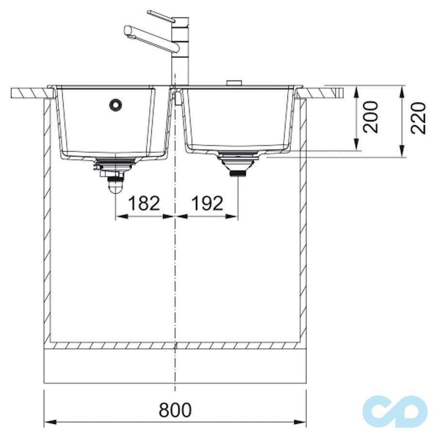 техническая схема Кухонная мойка Franke Urban UBG 620-78 114.0574.974