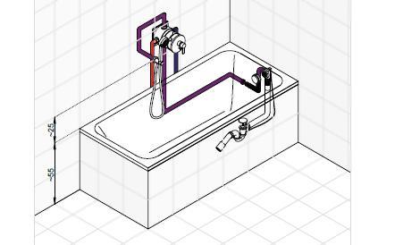 Высота воды ванны. Kludi 2120005n-00. Смеситель из стены для раковины чертеж подвод воды. Схема подключения смесителя для ванны. Водорозетка для смесителя схема.
