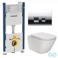 Інсталяція Geberit Duofix 458.168.21.1 з підвісним унітазом Roca Gap Clean Rim A34H470000