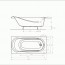 чертеж Акриловая ванна Kolo Saga 160 x 75 см XWP3860000