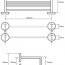 чертеж Двойная полочка для полотенец Bemeta Neo 104205105