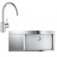 Кухонный смеситель Grohe Eurosmart Cosmopolitan + Кухонная мойка Grohe EX Sink K1000 31582SD032843002 (32843002 + 31582SD0)