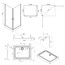 креслення Душова кабіна Qtap Gemini Clear 100x80 см на дрібному піддоні Unisquare GEMCRM1018RC6UNIR301815