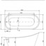 креслення Ванна акрилова Besco GLORIA NOVA 160х68 см з сифоном клік-клак NAVARA02058