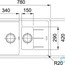 кухонная мойка franke basis bfg 632 шоколад размеры