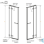 техническая схема Душевая дверь Radaway Arta DWJ II 386441-03-01R, 386012-03-01R