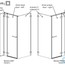 технічна схема Душова кабіна Radaway Arta KDJ II 80 передня стінка 223 + двері G 520 (ліва) + S1 80 (386420-03-01L + 386040-03-01L + 386020-03-01