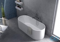 купити ванна окремостояча з штучного каменю flaminia oval ov170 170х70 см