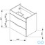 чертеж Тумба с раковиной Jika Cube 65 см H4536021763001