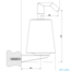 техническая схема Настенный дозатор жидкого мыла Gessi Cono 45413-031 хром