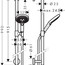 чертеж Душевой набор Hansgrohe Raindance Select S 120 3jet 26322000