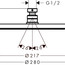 Душова система прихованого монтажу Hansgrohe Ecostat Square 2B141218 технічна схема 2
